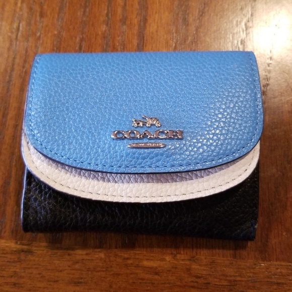 Coach Handbags - Coach navy blue leather wallet